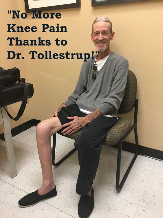 Prior to seeing Dr. Tollestrup Quincy had two arthroscopic surgeries for a torn meniscus. The pain became constant and would wake him up at night, leaving him chronically fatigued. Dr. Tollestrup performed a knee denervation surgery, disconnecting the injured or painful sensory nerves. Now he is pain free.